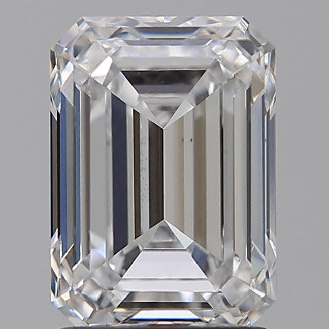 2.01 Carat Emerald Lab Diamond with  Cut Diamond in 14KT  view 1
