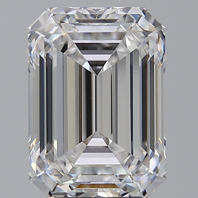 5.06 Carat Emerald Lab Diamond with  Cut Diamond in 14KT  view 1
