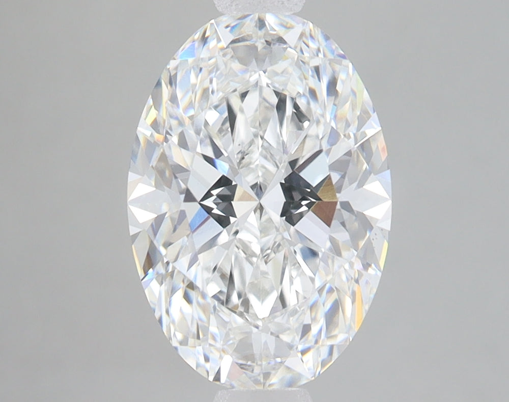 2.8 Carat Oval Lab Diamond with  Cut Diamond in 14KT  view 1
