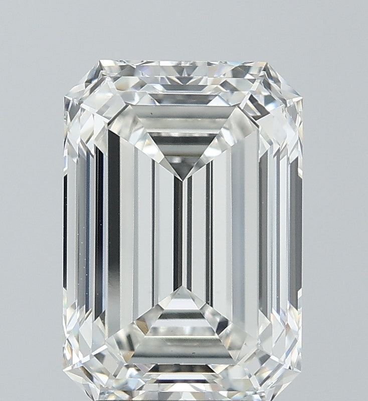 4.09 Carat Emerald Lab Diamond with  Cut Diamond in 14KT  view 1
