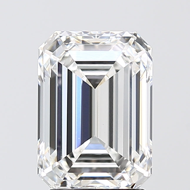 3.08 Carat Emerald Lab Diamond with  Cut Diamond in 14KT  view 1
