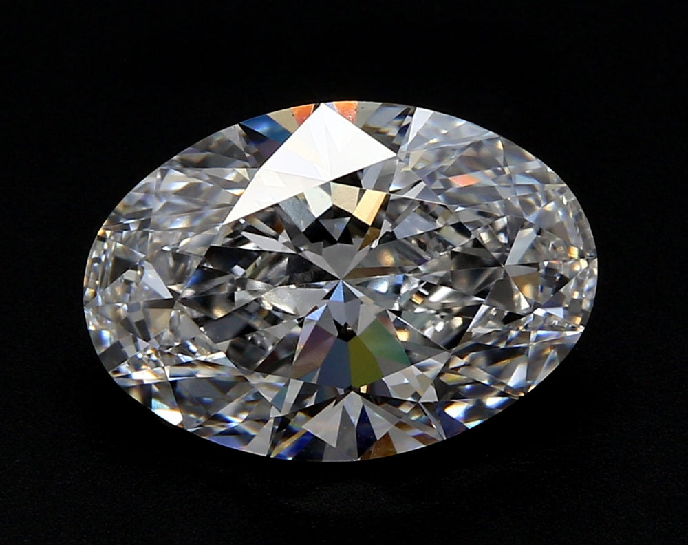 4.08 Carat Oval Lab Diamond with  Cut Diamond in 14KT  view 1
