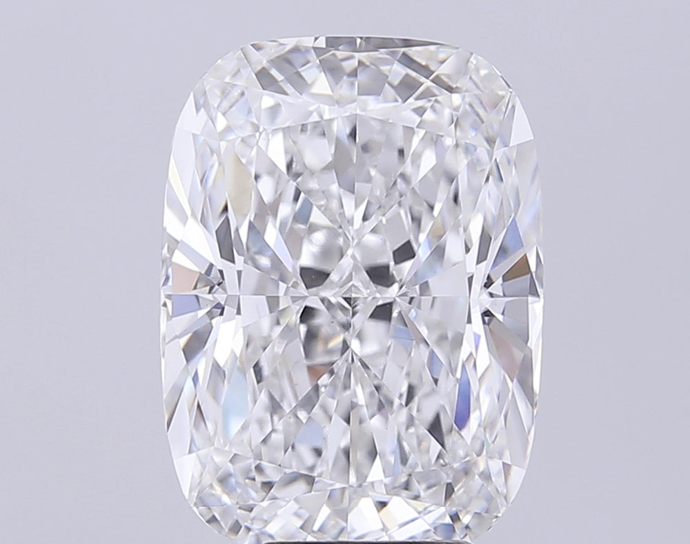 7.36 Carat Cushion Lab Diamond with  Cut Diamond in 14KT  view 1
