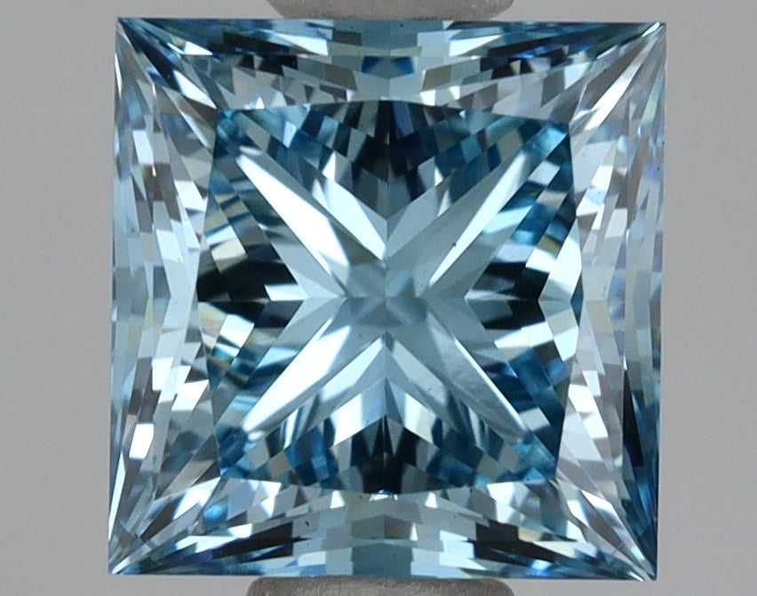 1.65 Carat Princess Lab Diamond with  Cut Diamond in 14KT  view 1

