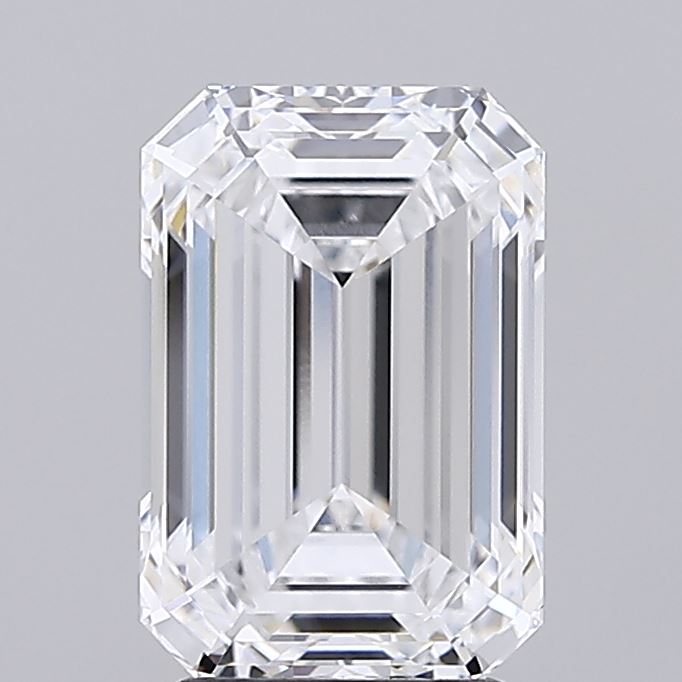 2.57 Carat Emerald Lab Diamond with  Cut Diamond in 14KT  view 1
