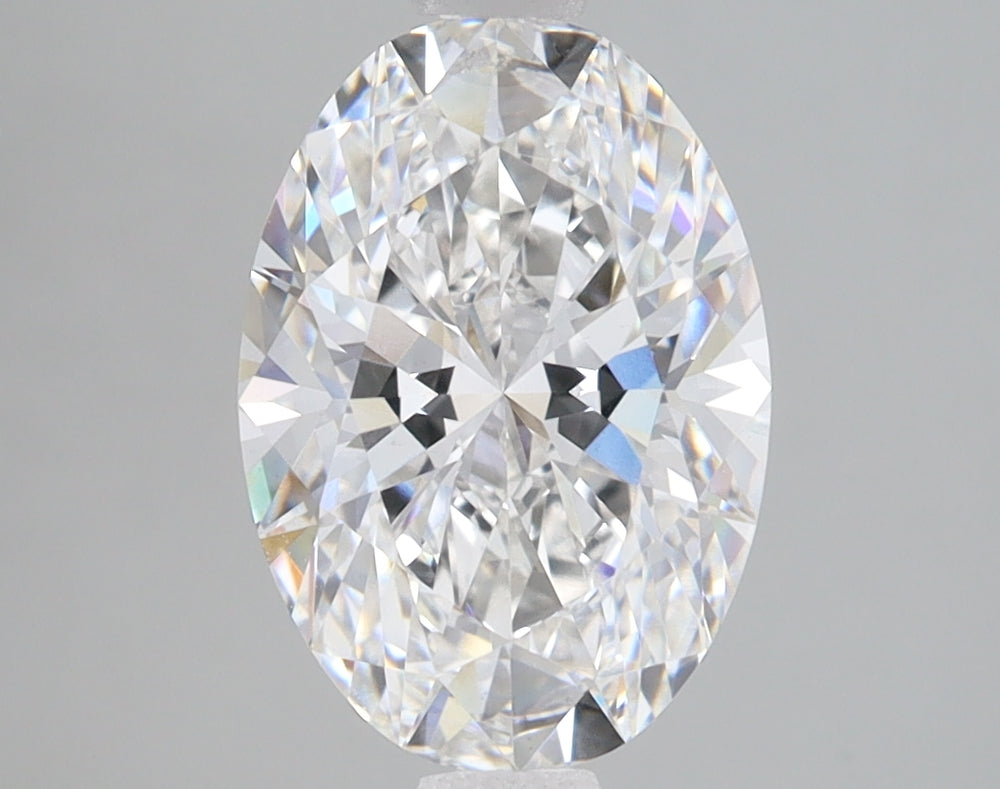2.56 Carat Oval Lab Diamond with  Cut Diamond in 14KT  view 1
