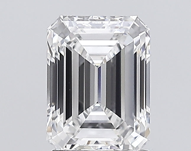 2.0 Carat Emerald Lab Diamond with  Cut Diamond in 14KT  view 1
