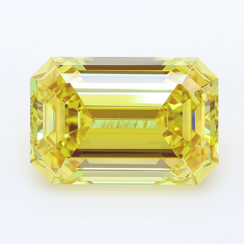 10.02 Carat Emerald Lab Diamond with  Cut Diamond in 14KT  view 1
