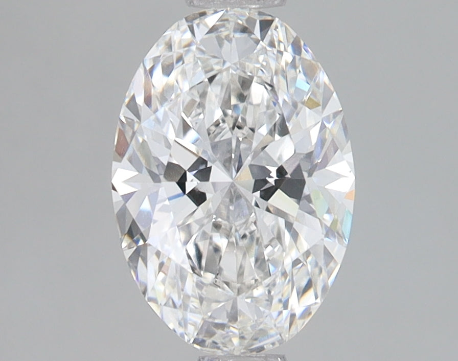 1.51 Carat Oval Lab Diamond with  Cut Diamond in 14KT  view 1
