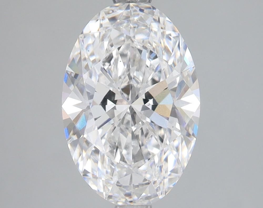 2.68 Carat Oval Lab Diamond with  Cut Diamond in 14KT  view 1
