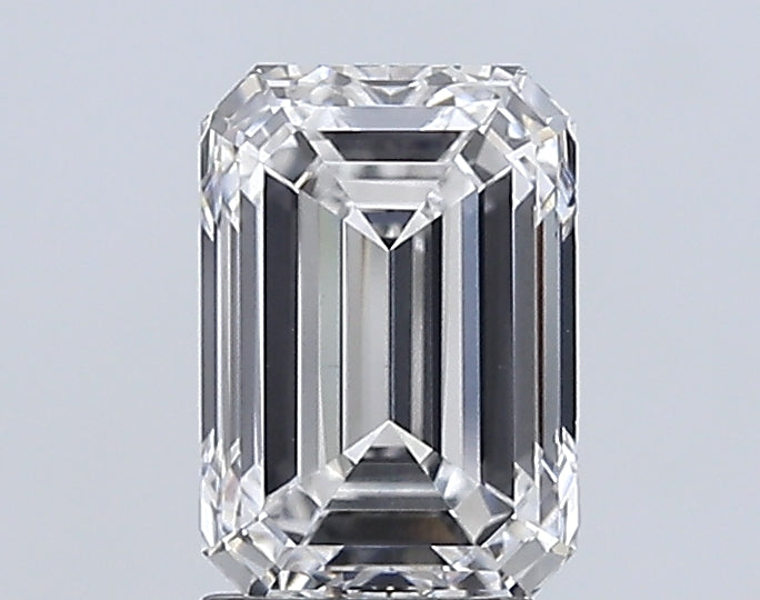 3.0 Carat Emerald Lab Diamond with  Cut Diamond in 14KT  view 1
