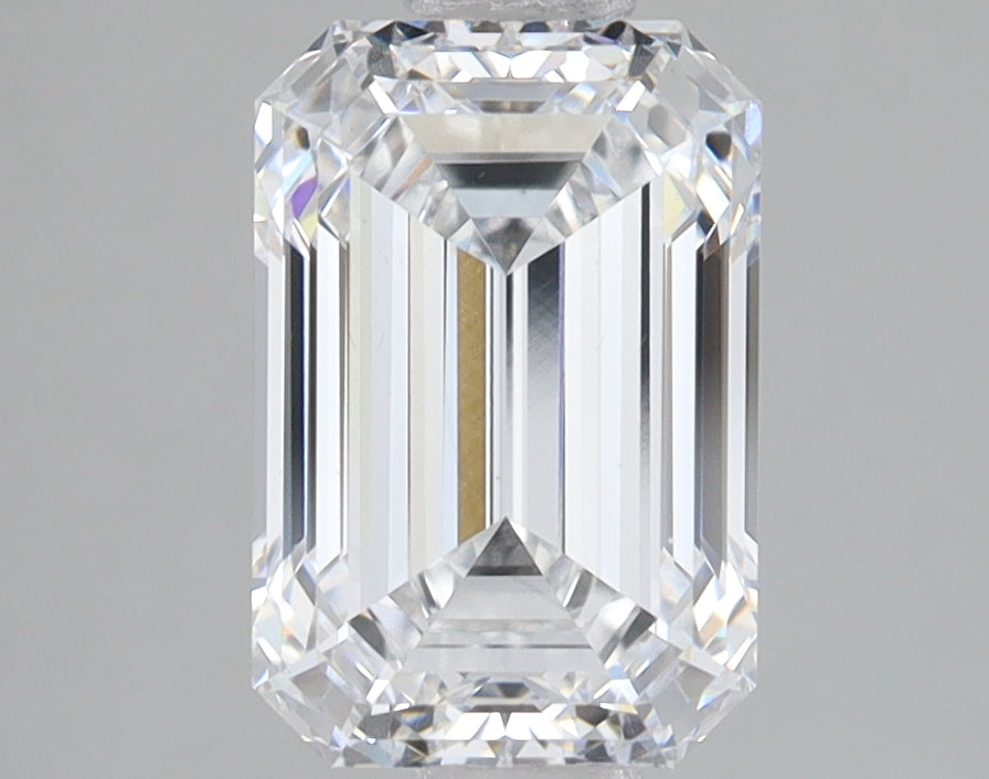 2.56 Carat Emerald Lab Diamond with  Cut Diamond in 14KT  view 1
