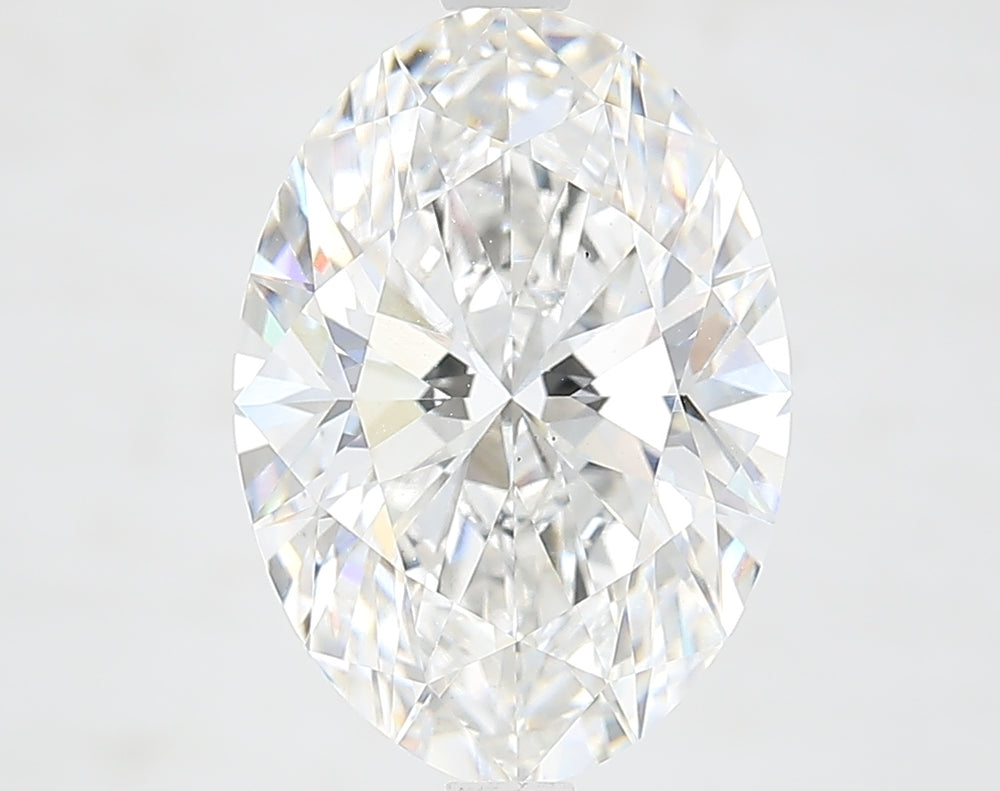 4.12 Carat Oval Lab Diamond with  Cut Diamond in 14KT  view 1
