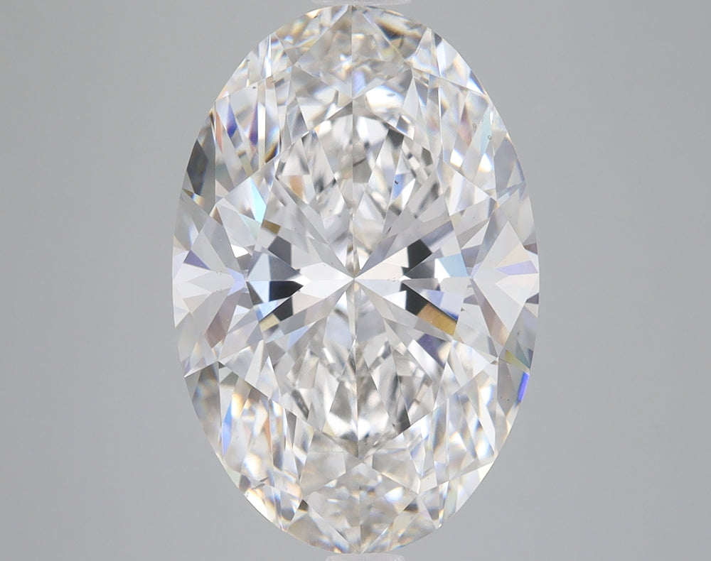 6.01 Carat Oval Lab Diamond with  Cut Diamond in 14KT  view 1
