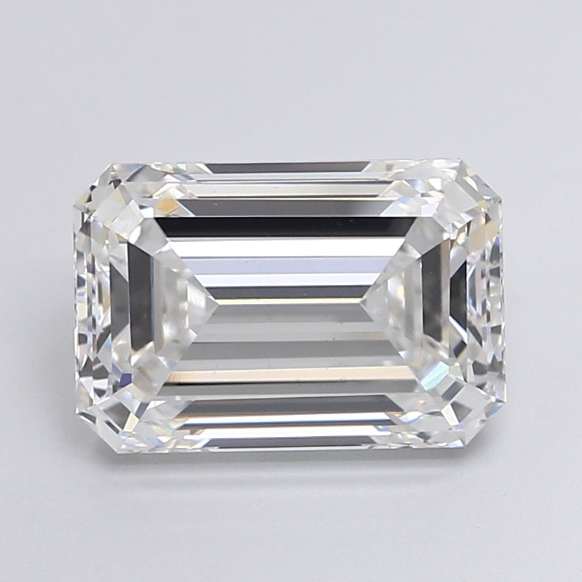 6.39 Carat Emerald Lab Diamond with  Cut Diamond in 14KT  view 1
