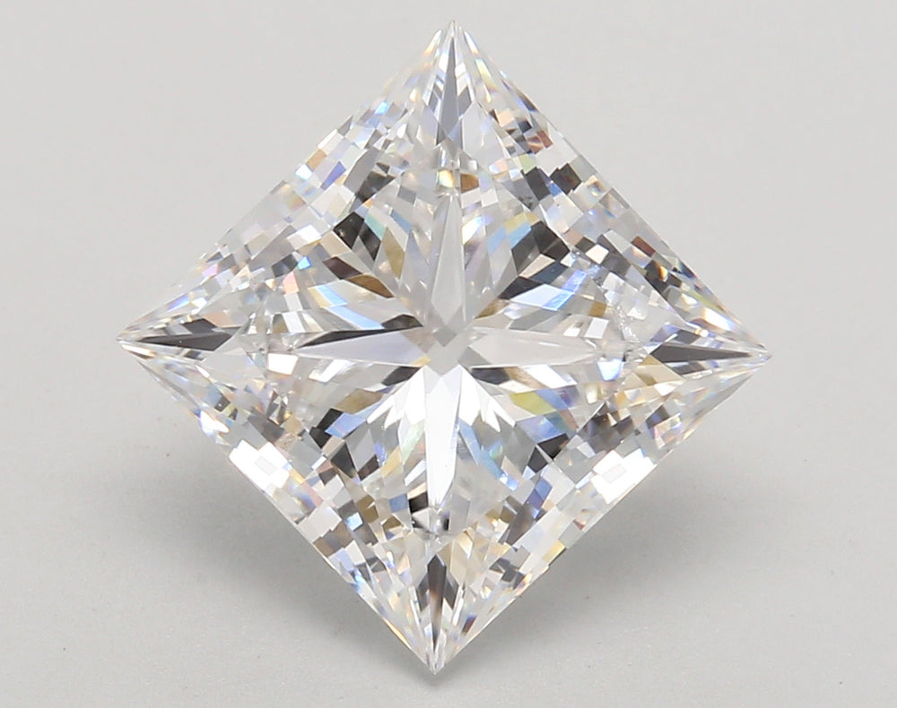 5.86 Carat Princess Lab Diamond with  Cut Diamond in 14KT  view 1

