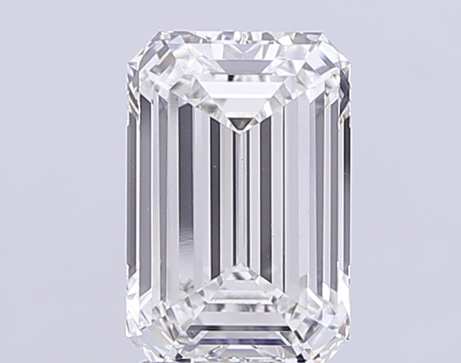3.41 Carat Emerald Lab Diamond with  Cut Diamond in 14KT  view 1
