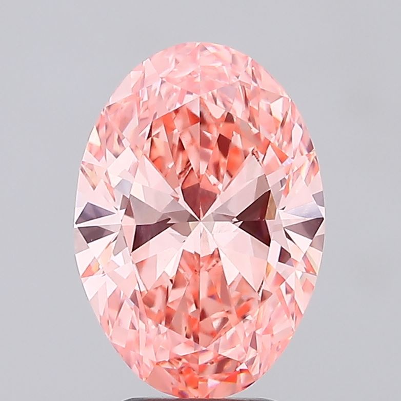 3.58 Carat Oval Lab Diamond with  Cut Diamond in 14KT  view 1
