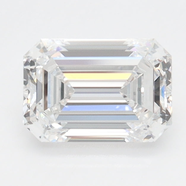 1.0 Carat Emerald Lab Diamond with  Cut Diamond in 14KT  view 1
