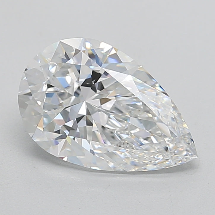 2.06 Carat Pear Lab Diamond with  Cut Diamond in 14KT  view 1

