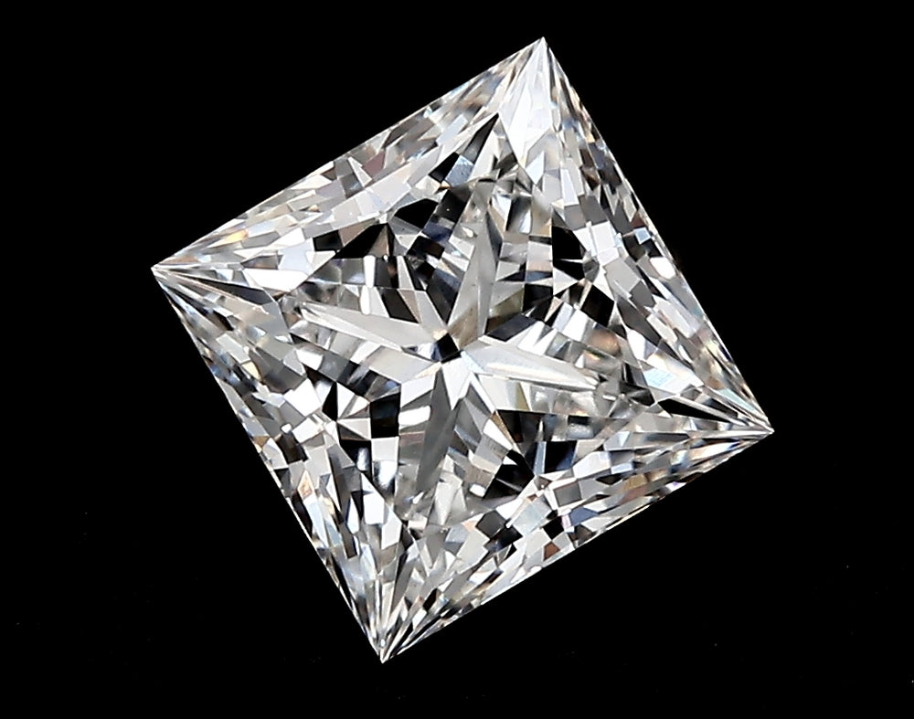 1.51 Carat Princess Lab Diamond with  Cut Diamond in 14KT  view 1
