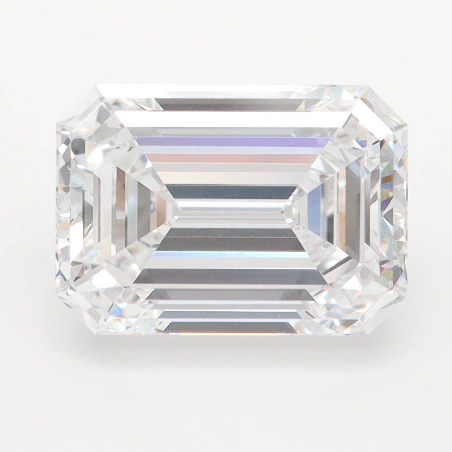 2.94 Carat Emerald Lab Diamond with  Cut Diamond in 14KT  view 1
