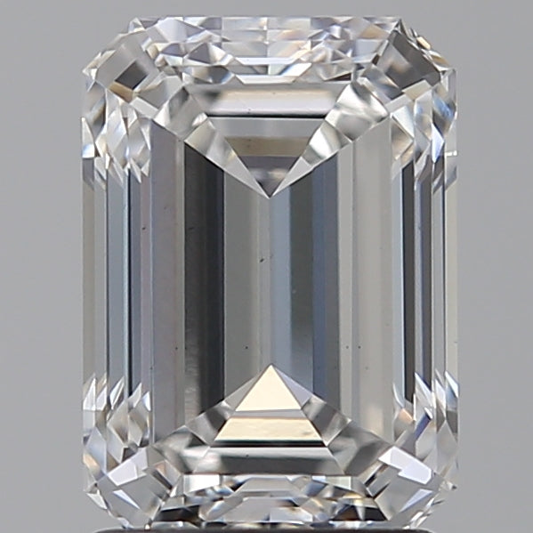 2.0 Carat Emerald Lab Diamond with  Cut Diamond in 14KT  view 1
