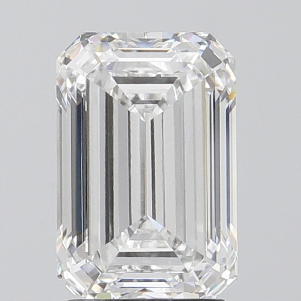 2.87 Carat Emerald Lab Diamond with  Cut Diamond in 14KT  view 1
