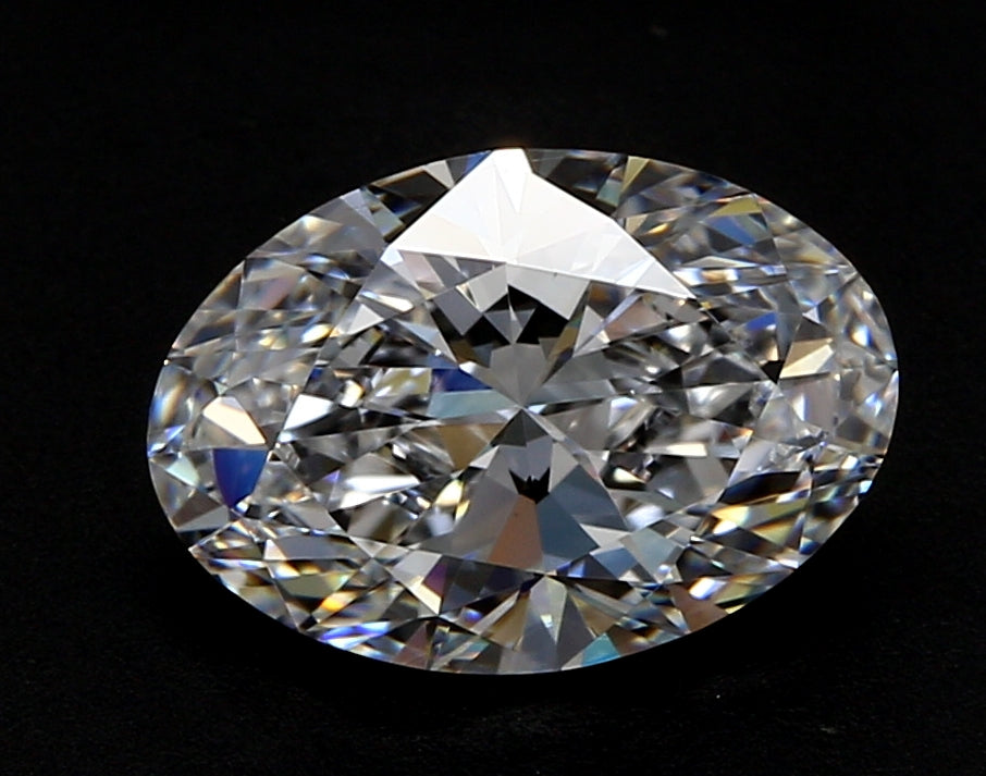 3.54 Carat Oval Lab Diamond with  Cut Diamond in 14KT  view 1
