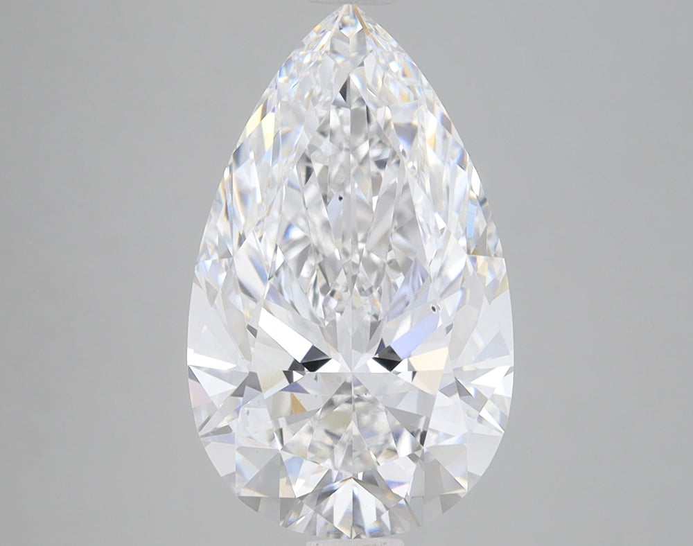 4.24 Carat Pear Lab Diamond with  Cut Diamond in 14KT  view 1

