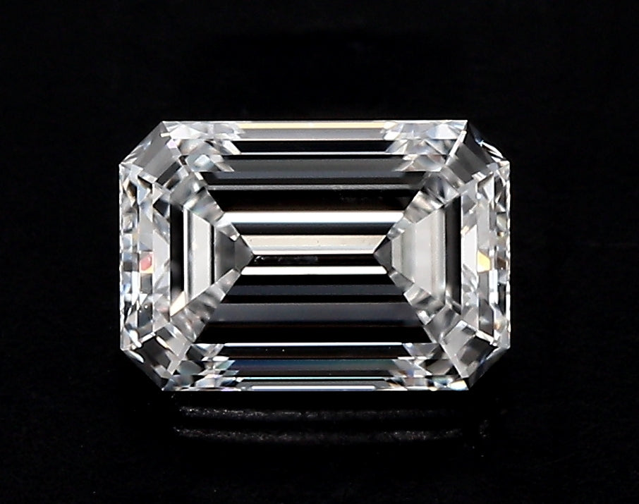 2.01 Carat Emerald Lab Diamond with  Cut Diamond in 14KT  view 1
