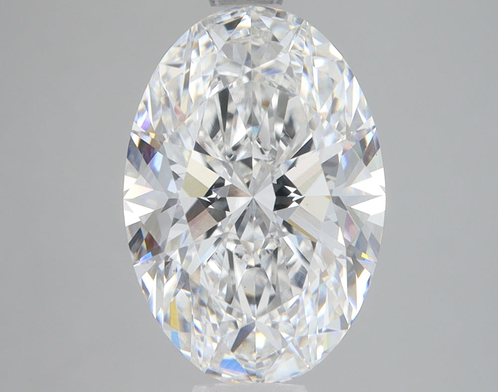 3.51 Carat Oval Lab Diamond with  Cut Diamond in 14KT  view 1
