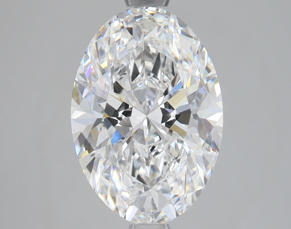 2.74 Carat Oval Lab Diamond with  Cut Diamond in 14KT  view 1
