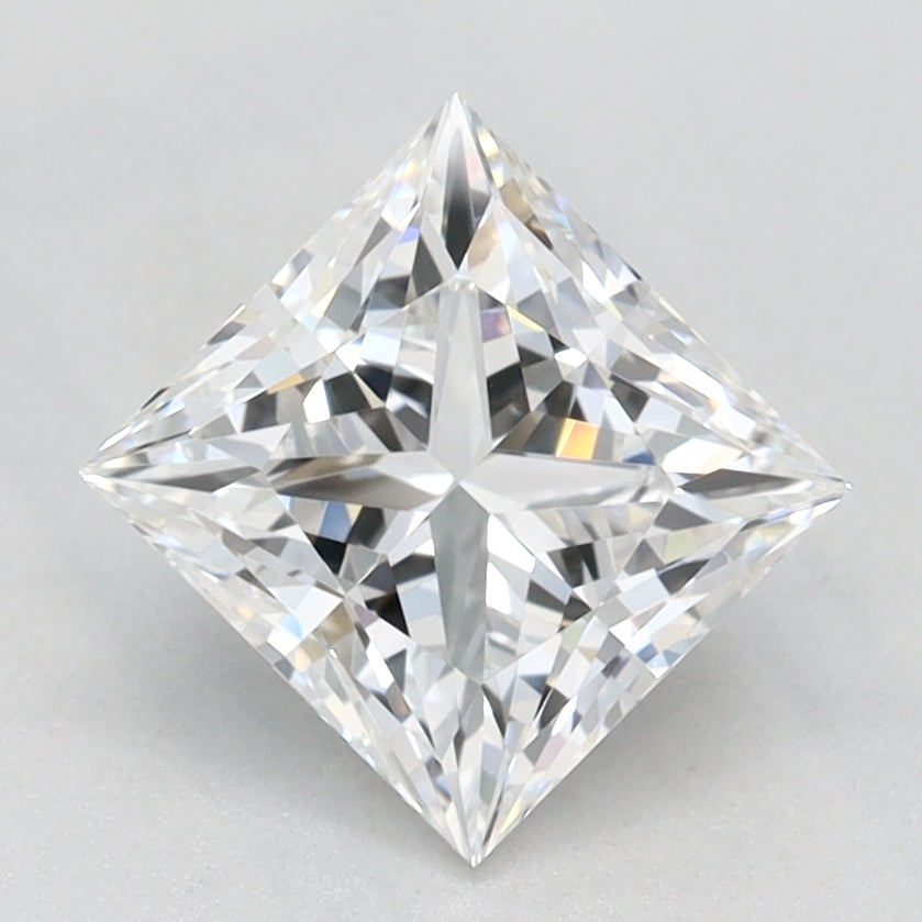 1.33 Carat Princess Lab Diamond with  Cut Diamond in 14KT  view 1
