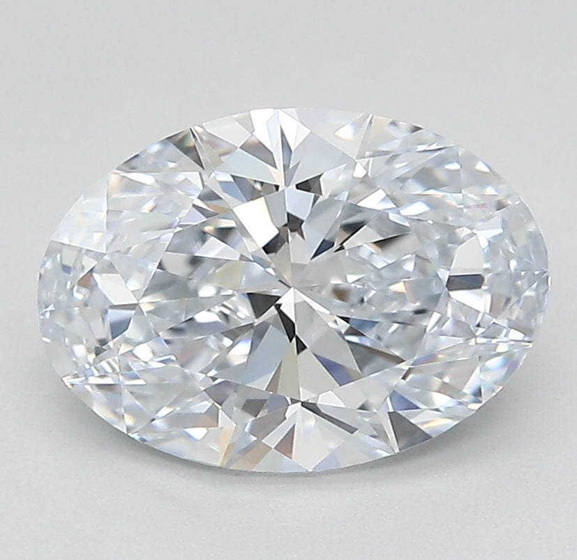 2.2 Carat Oval Lab Diamond with  Cut Diamond in 14KT  view 1
