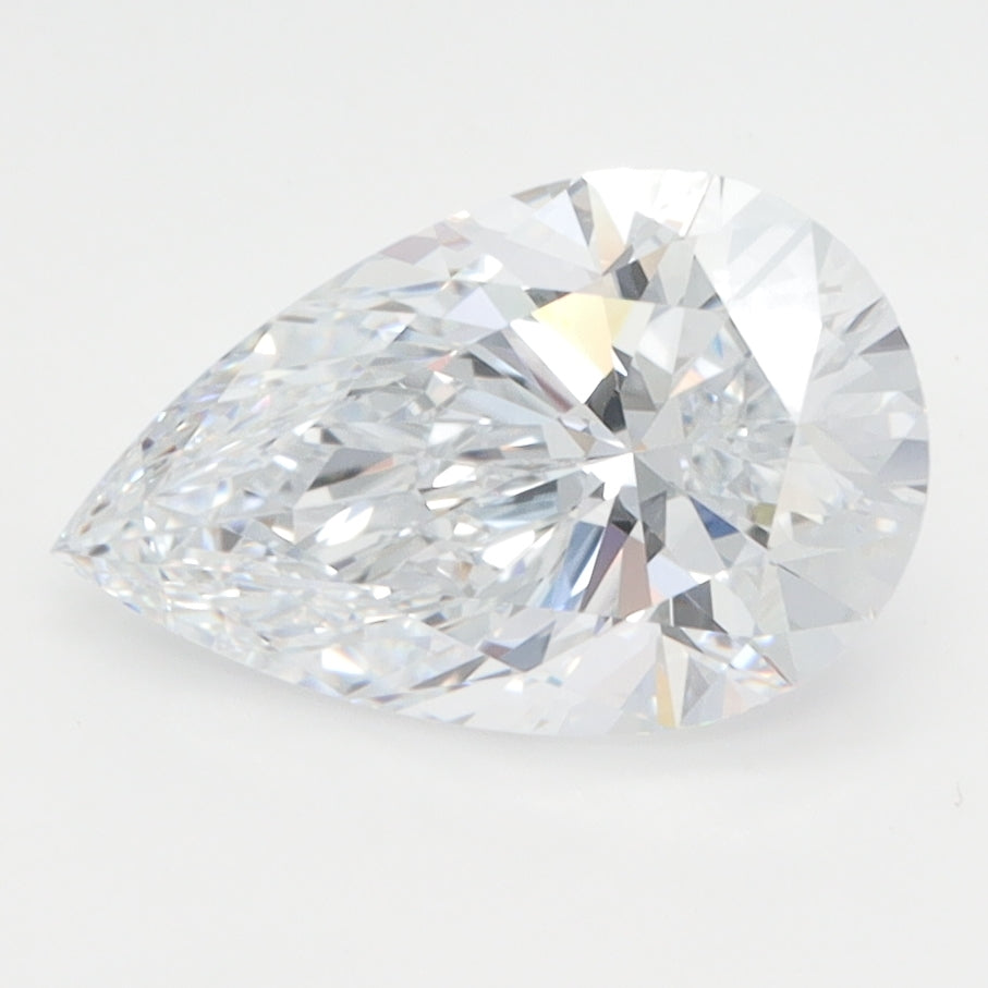 2.01 Carat Pear Lab Diamond with  Cut Diamond in 14KT  view 1
