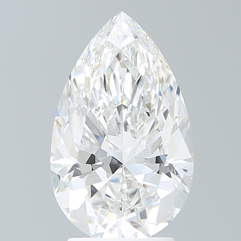 3.13 Carat Pear Lab Diamond with  Cut Diamond in 14KT  view 1
