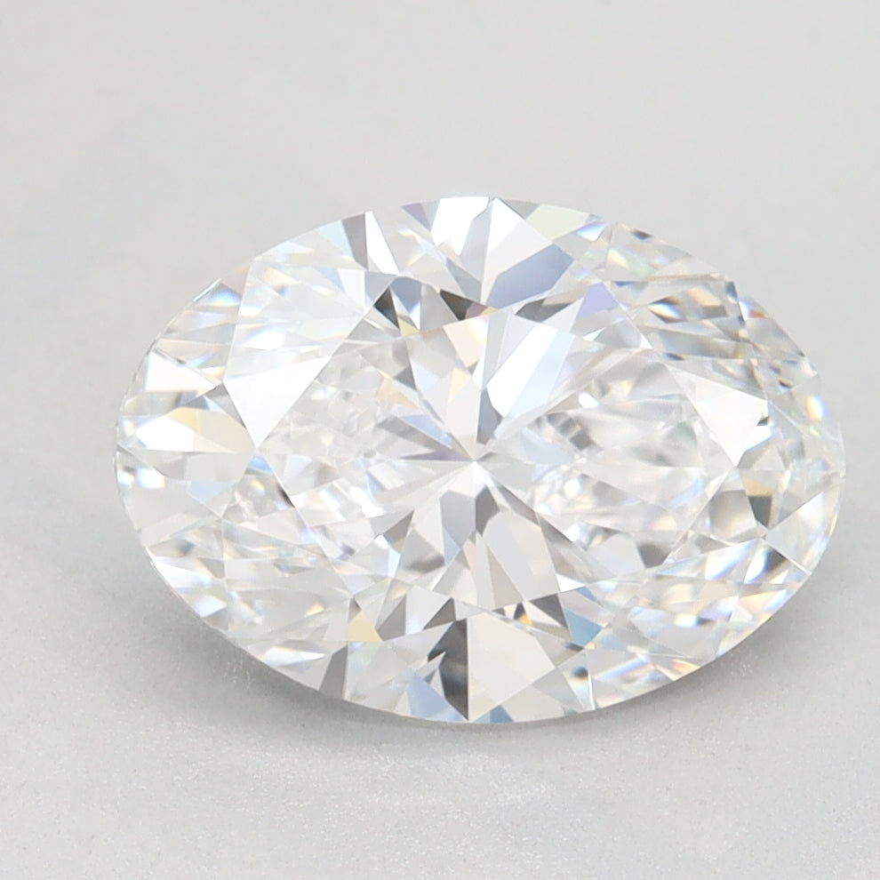 2.03 Carat Oval Lab Diamond with  Cut Diamond in 14KT  view 1

