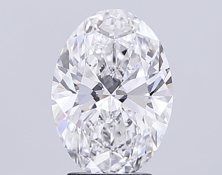 3.33 Carat Oval Lab Diamond with  Cut Diamond in 14KT  view 1

