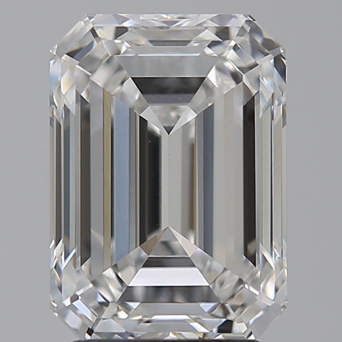 3.04 Carat Emerald Lab Diamond with  Cut Diamond in 14KT  view 1
