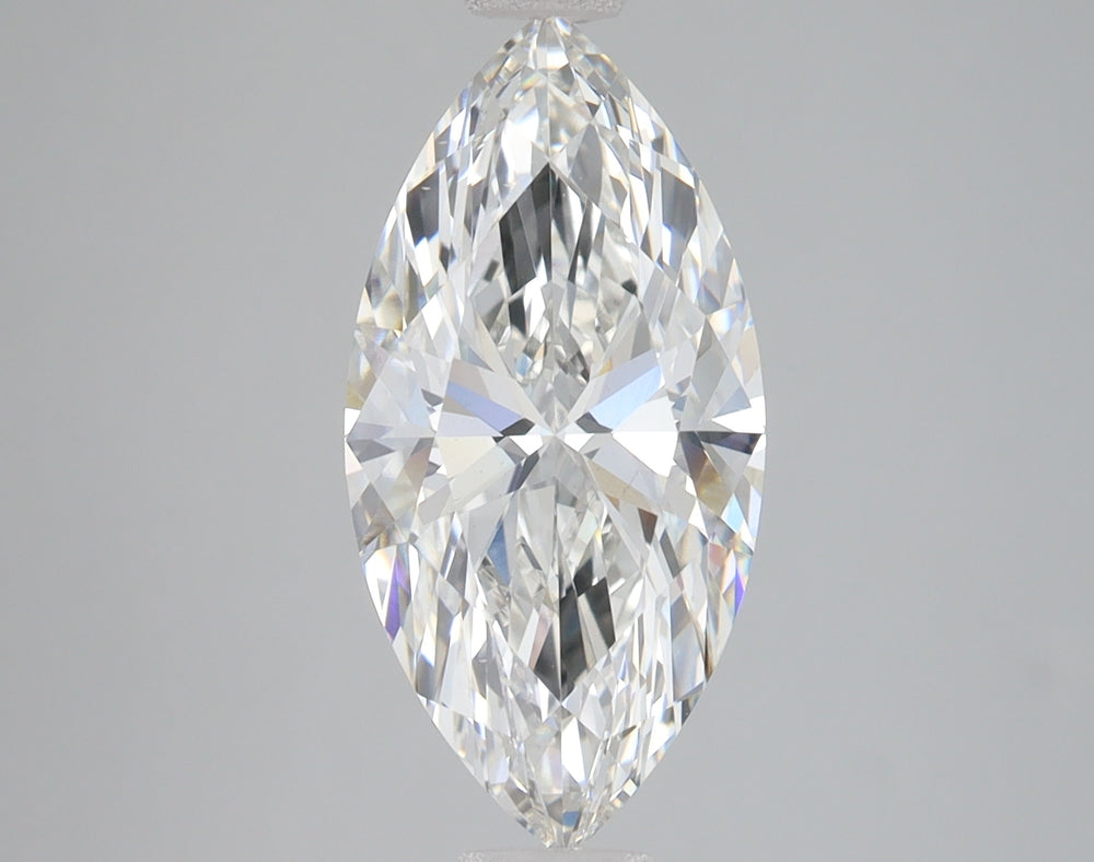 3.09 Carat Marquise Lab Diamond with  Cut Diamond in 14KT  view 1
