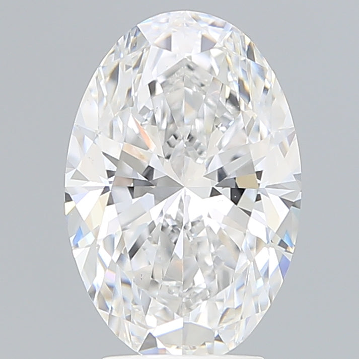 3.62 Carat Oval Lab Diamond with  Cut Diamond in 14KT  view 1
