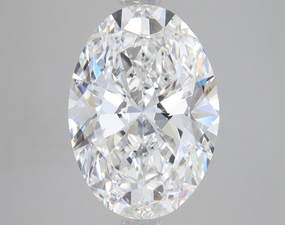 4.0 Carat Oval Lab Diamond with  Cut Diamond in 14KT  view 1
