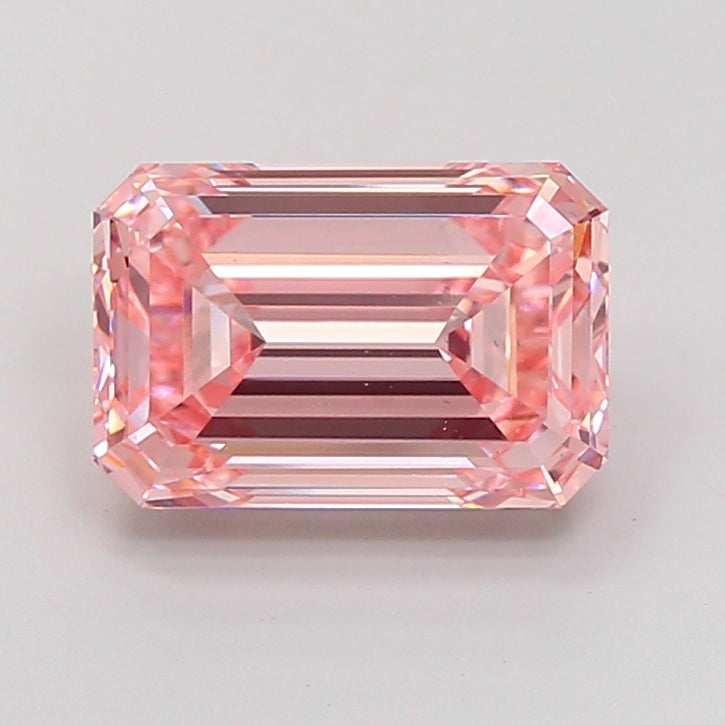 5.0 Carat Emerald Lab Diamond with  Cut Diamond in 14KT  view 1
