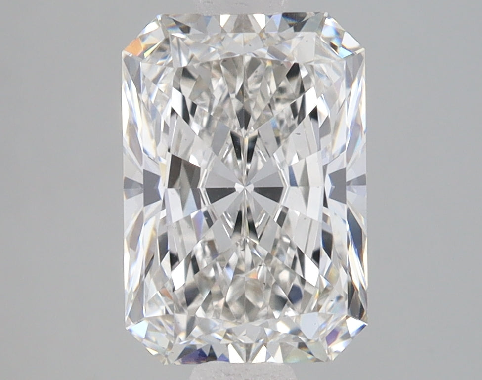 2.58 Carat Radiant Lab Diamond with  Cut Diamond in 14KT  view 1

