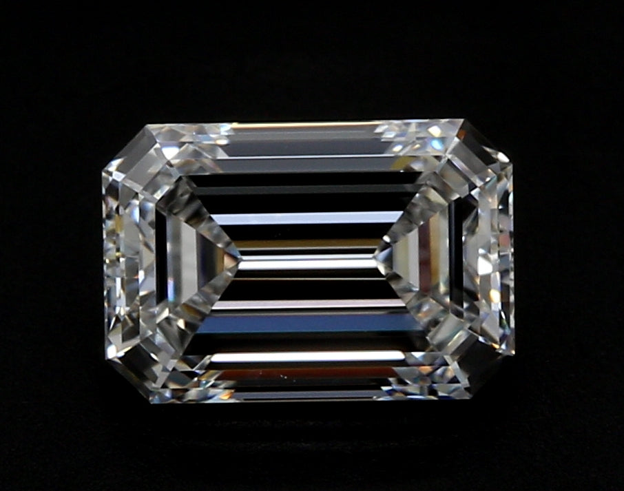 2.04 Carat Emerald Lab Diamond with  Cut Diamond in 14KT  view 1
