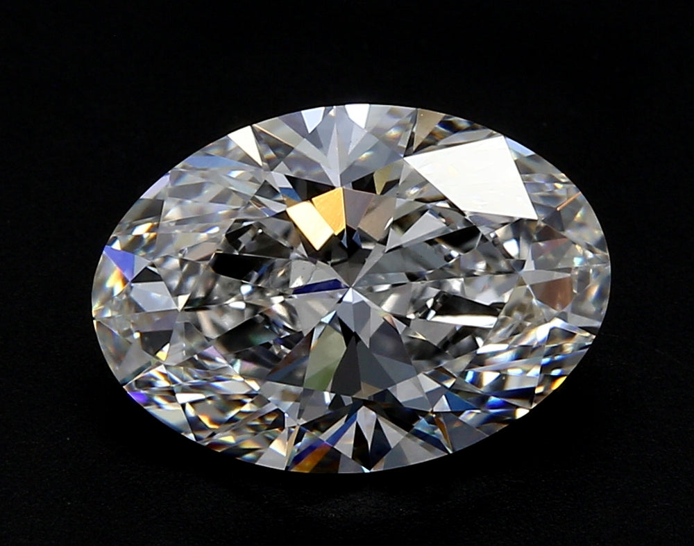 3.02 Carat Oval Lab Diamond with  Cut Diamond in 14KT  view 1
