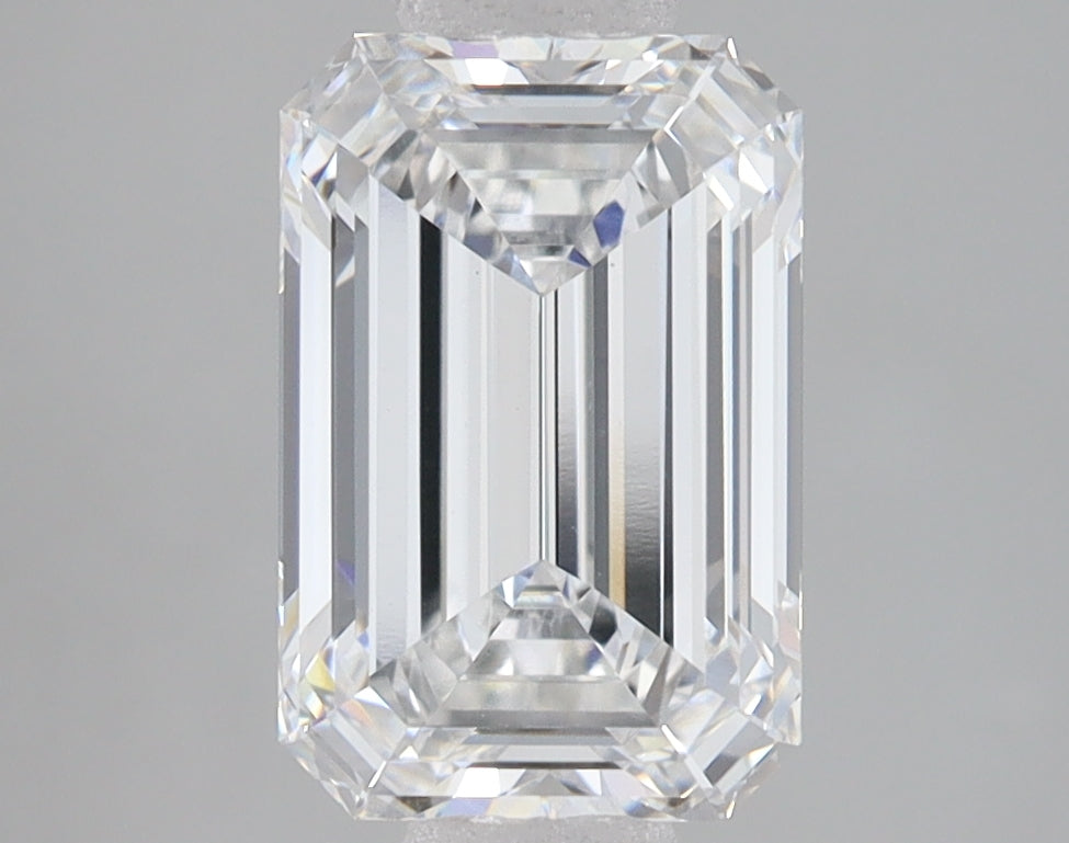 2.64 Carat Emerald Lab Diamond with  Cut Diamond in 14KT  view 1
