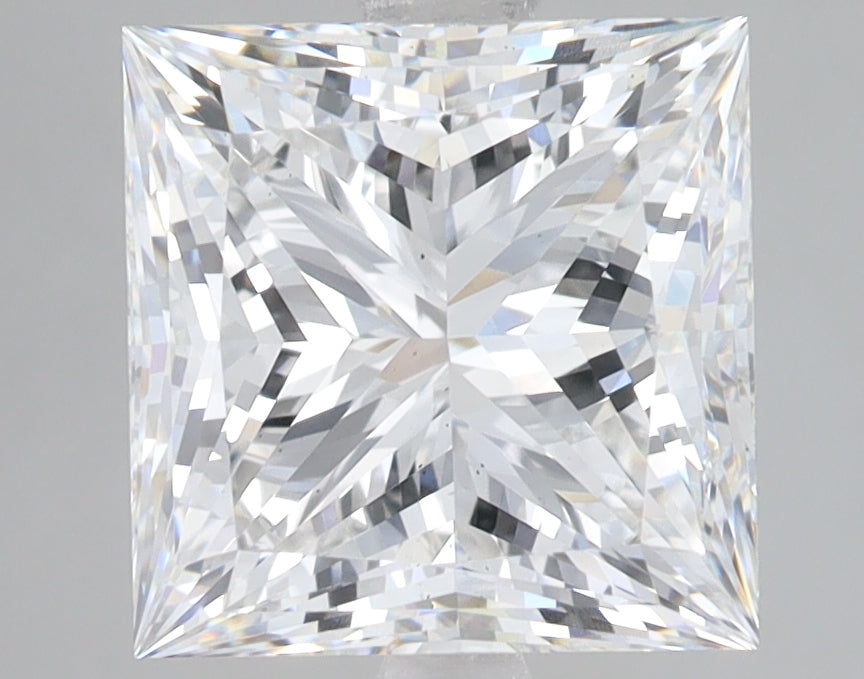 4.0 Carat Princess Lab Diamond with  Cut Diamond in 14KT  view 1
