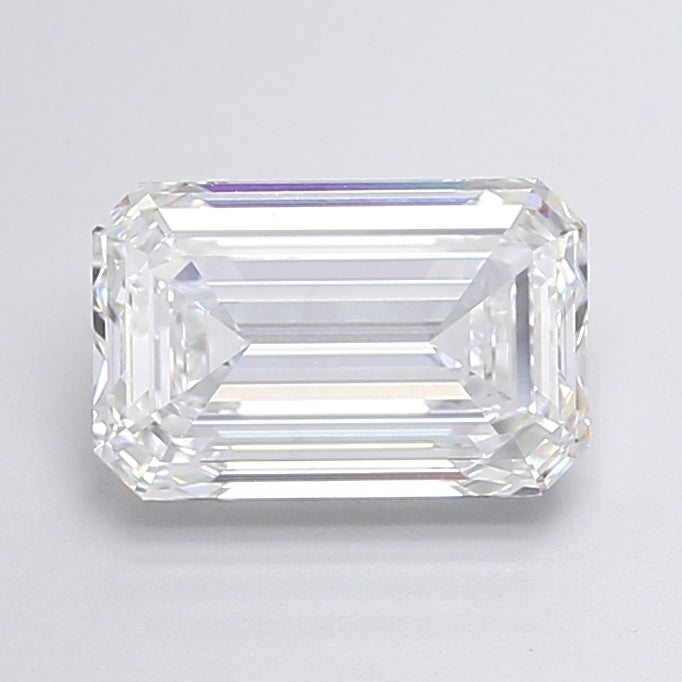 3.11 Carat Emerald Lab Diamond with  Cut Diamond in 14KT  view 1
